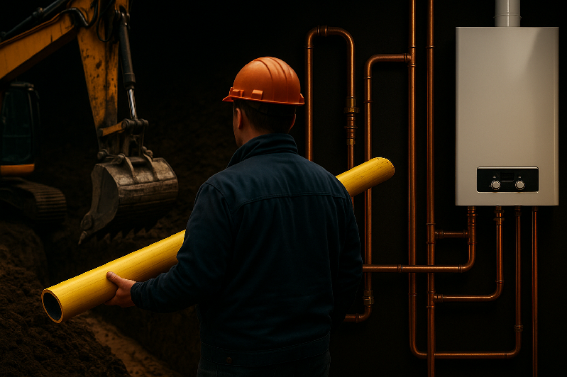 Instalacja gazowa z kotłem gazowym, montaż HYDRA INSTALACJE Lublin